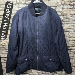 Ralph Lauren Men's Navy Quilted Bomber Jacket